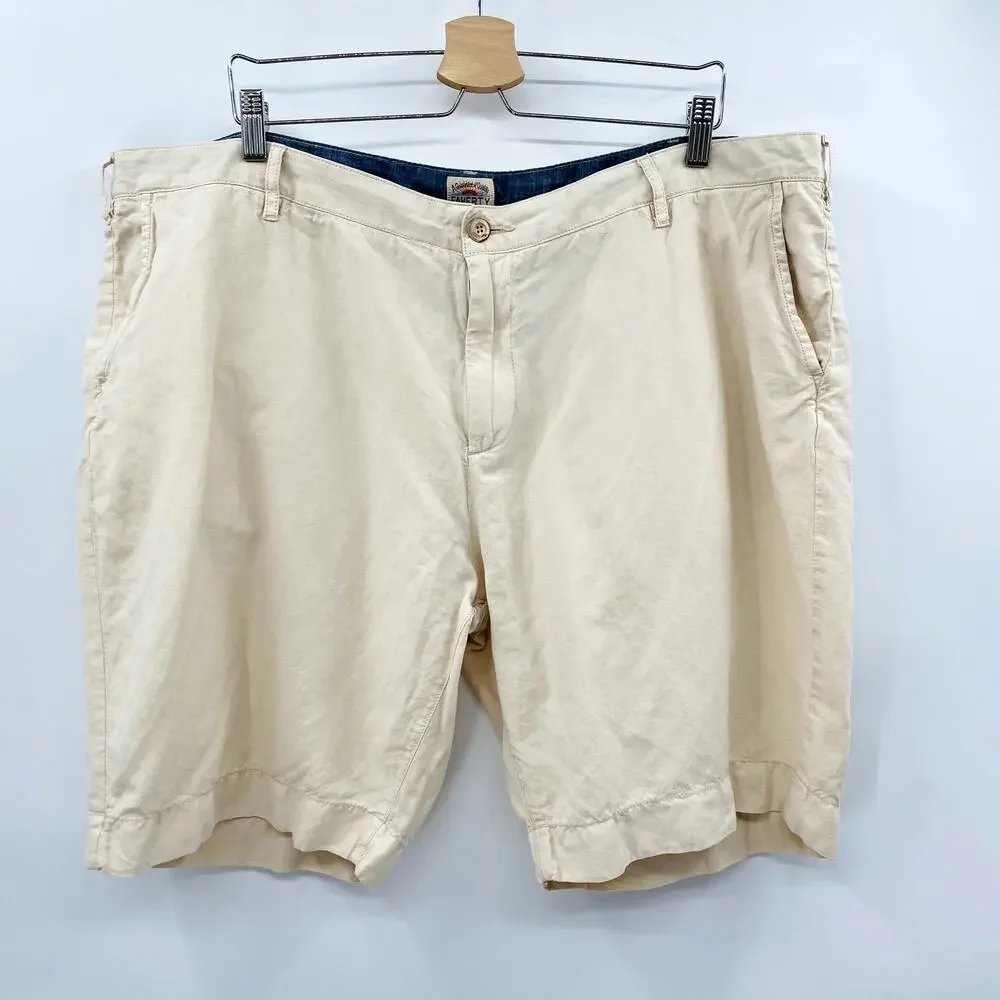 Faherty men 42 cream Tradewinds Relaxed Fit Linen Blend Shorts